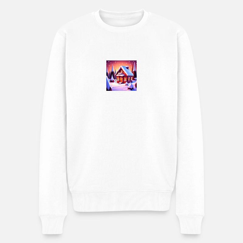 Haus - Männer Premium Bio Pullover - Weiß