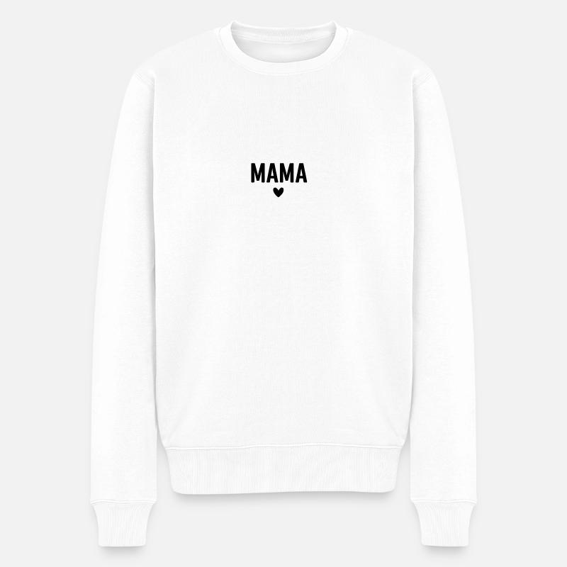 Mama black text - Männer Premium Bio Pullover - Weiß