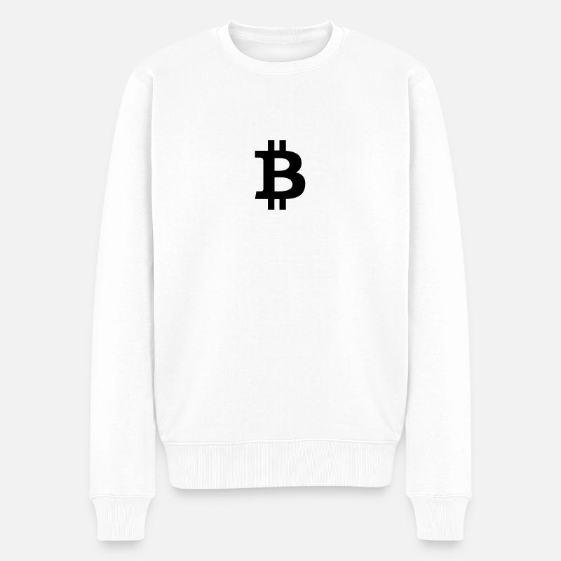 bitcoin logo - Männer Premium Bio Pullover - Weiß