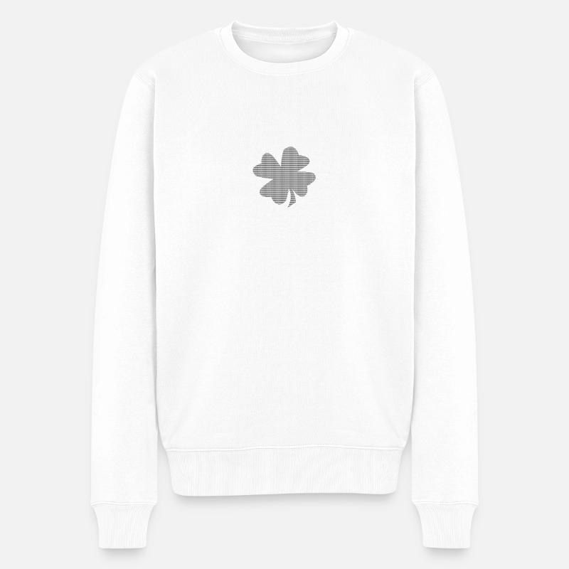 ASCII Kleeblatt - Männer Premium Bio Pullover - Weiß