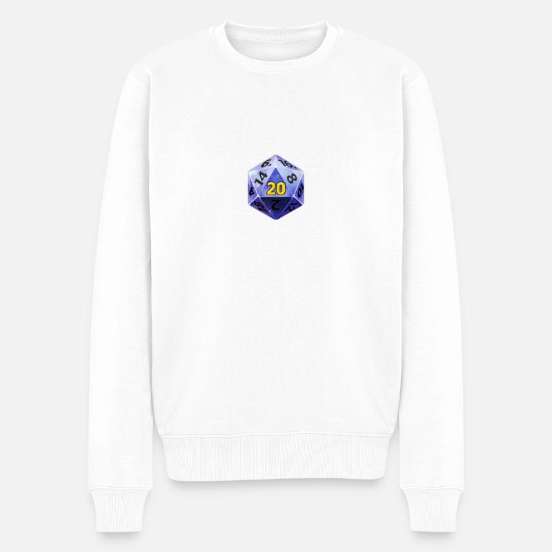 d20 - Männer Premium Bio Pullover - Weiß