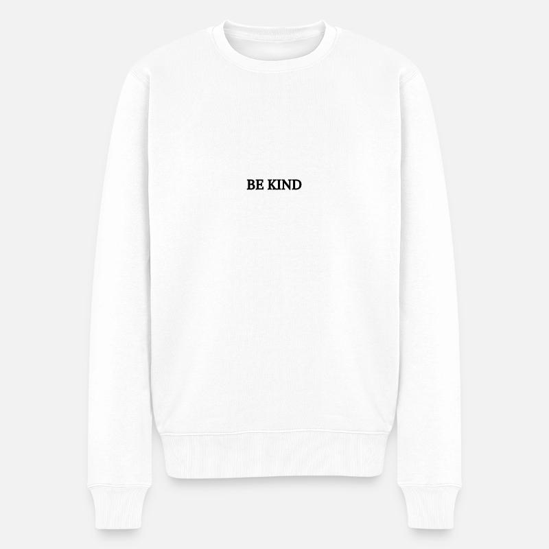 BE KIND - Männer Premium Bio Pullover - Weiß