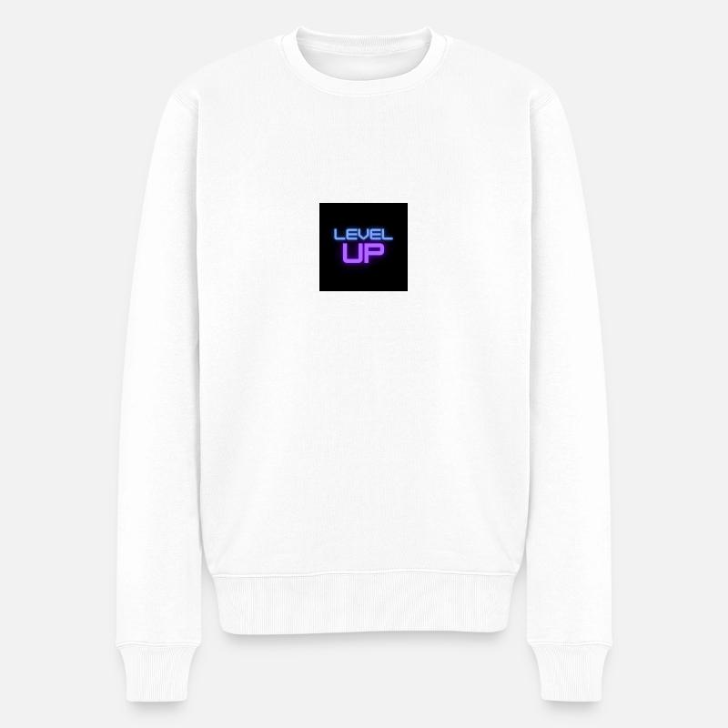 Level Up - Männer Premium Bio Pullover - Weiß