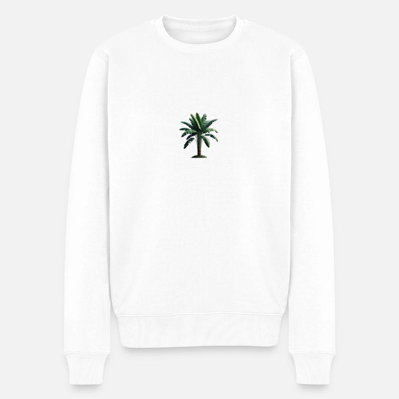 Banannenpalme - Männer Premium Bio Pullover - Weiß