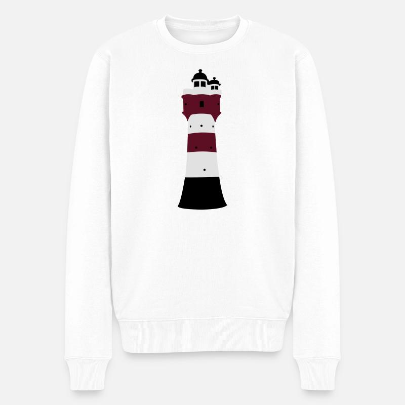 Leuchtturm - Männer Premium Bio Pullover - Weiß