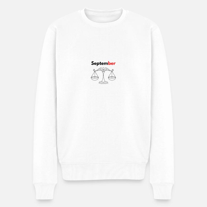 Monat mit seinem Sternzeichen Waage/September - Männer Premium Bio Pullover - Weiß
