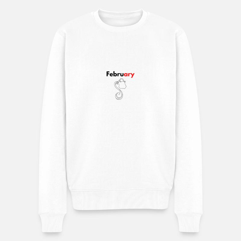 Mois avec son signe Astrologique Verseau/Février - Pull Premium bio Homme - blanc