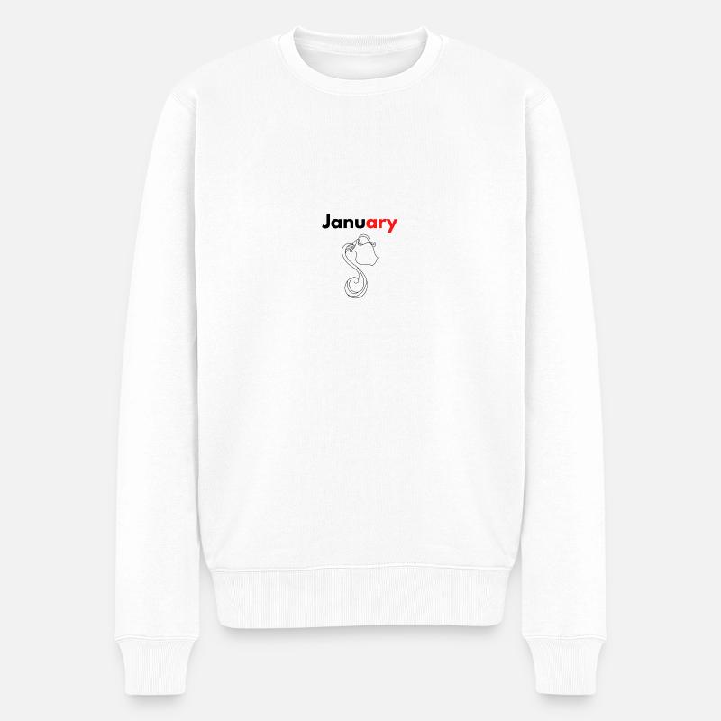 Mois avec son signe Astrologique Verseau/Janvier - Pull Premium bio Homme - blanc