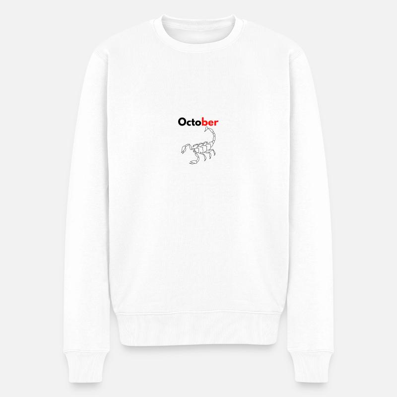 Mois avec son signe Astrologique Scorpion/Octobre - Pull Premium bio Homme - blanc