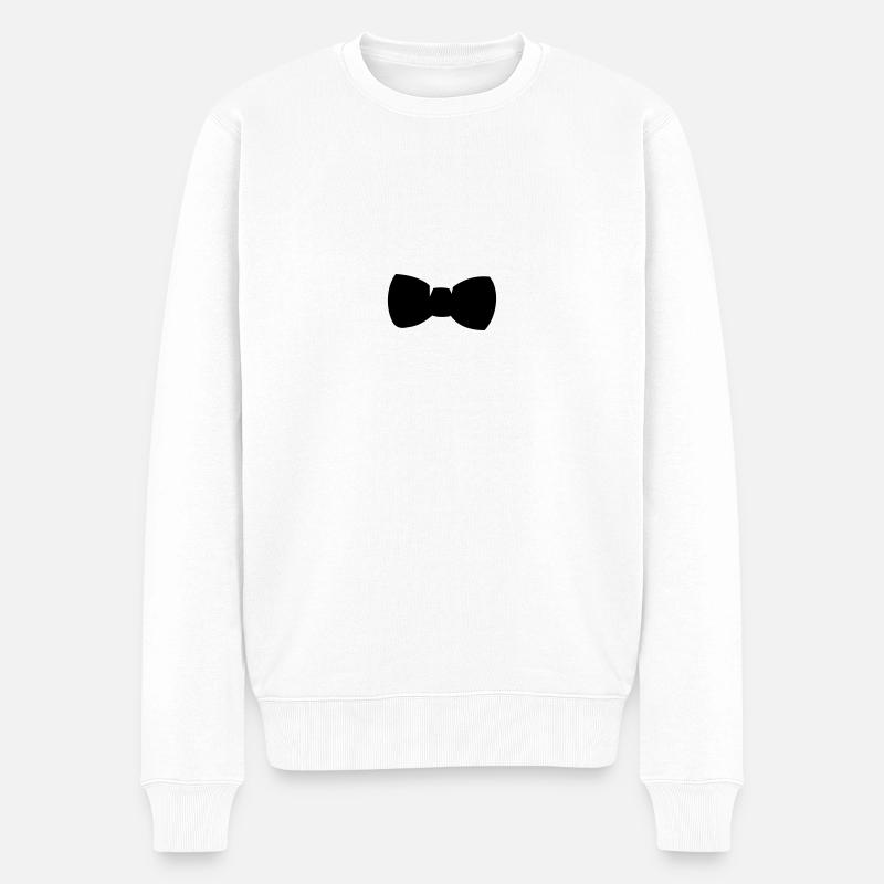 Bowtie Fliege Strik nœud papillon swag hipster - Männer Premium Bio Pullover - Weiß