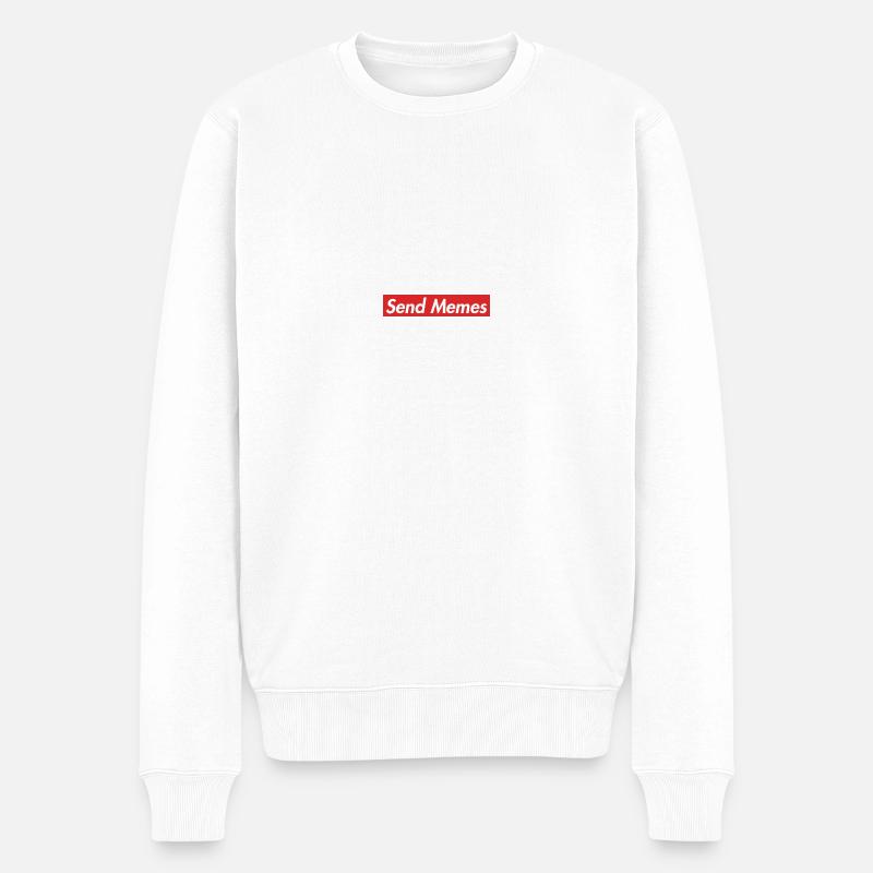 Send Memes - Männer Premium Bio Pullover - Weiß