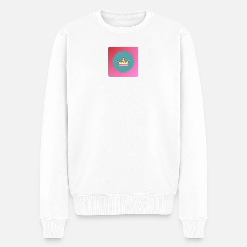 Pastellkrone mit Herz - Männer Premium Bio Pullover - Weiß