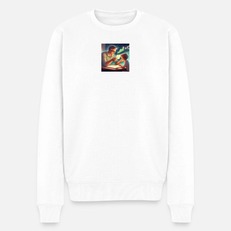 JensJensen - Männer Premium Bio Pullover - Weiß