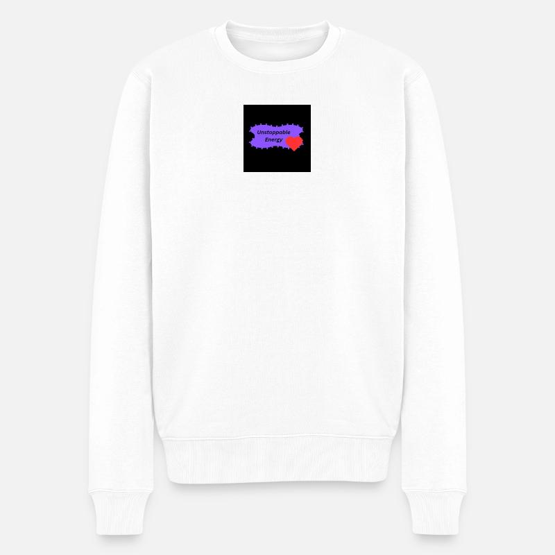 Unaufhaltsame Energie - Männer Premium Bio Pullover - Weiß