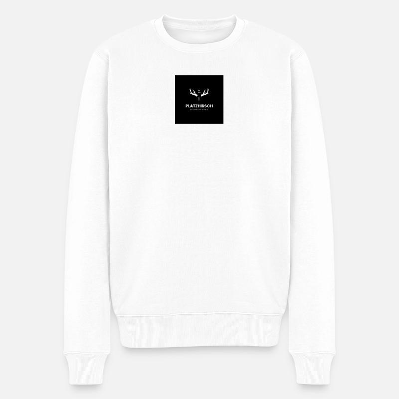 Platzhirsch Ruhrgebiet Design - Männer Premium Bio Pullover - Weiß