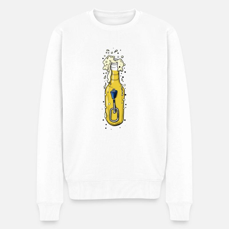Bierzeit - Männer Premium Bio Pullover - Weiß