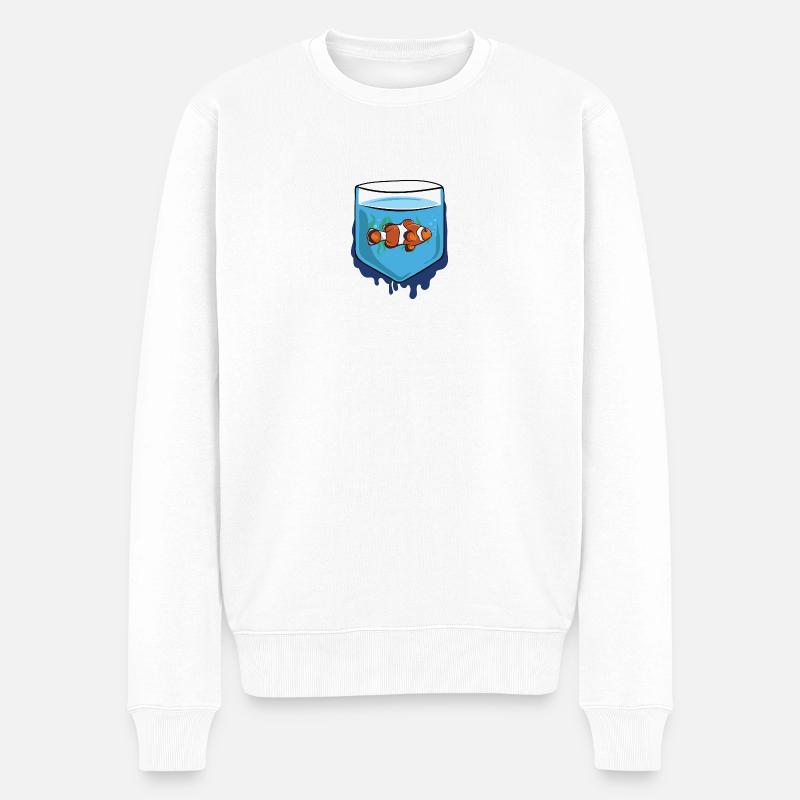 FISCH - Männer Premium Bio Pullover - Weiß