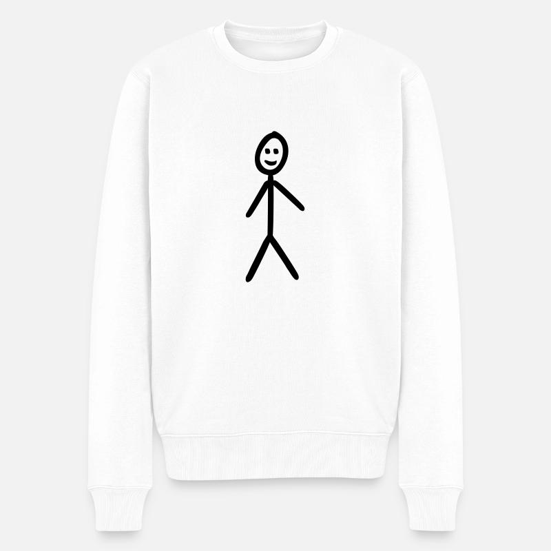 Stickman - Pull Premium bio Homme - blanc