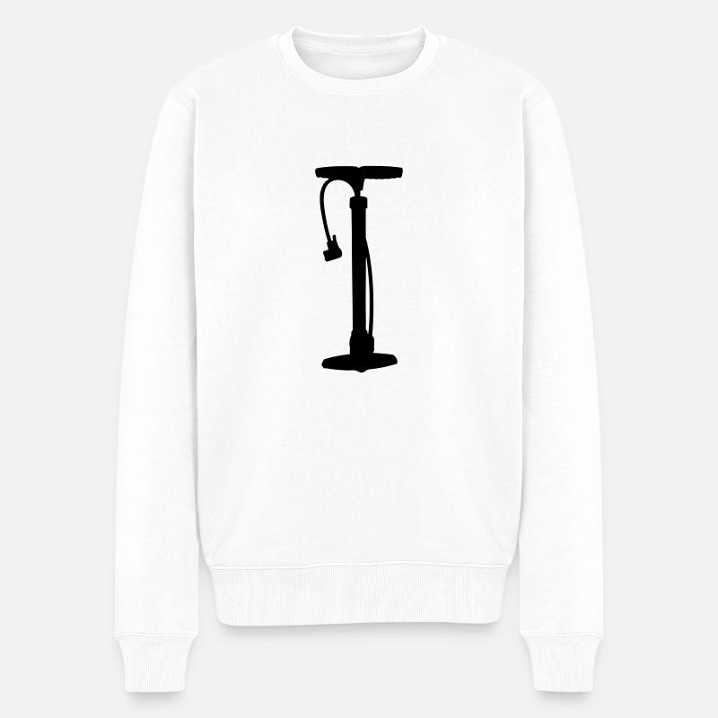 Fahrradpumpe - Männer Premium Bio Pullover - Weiß