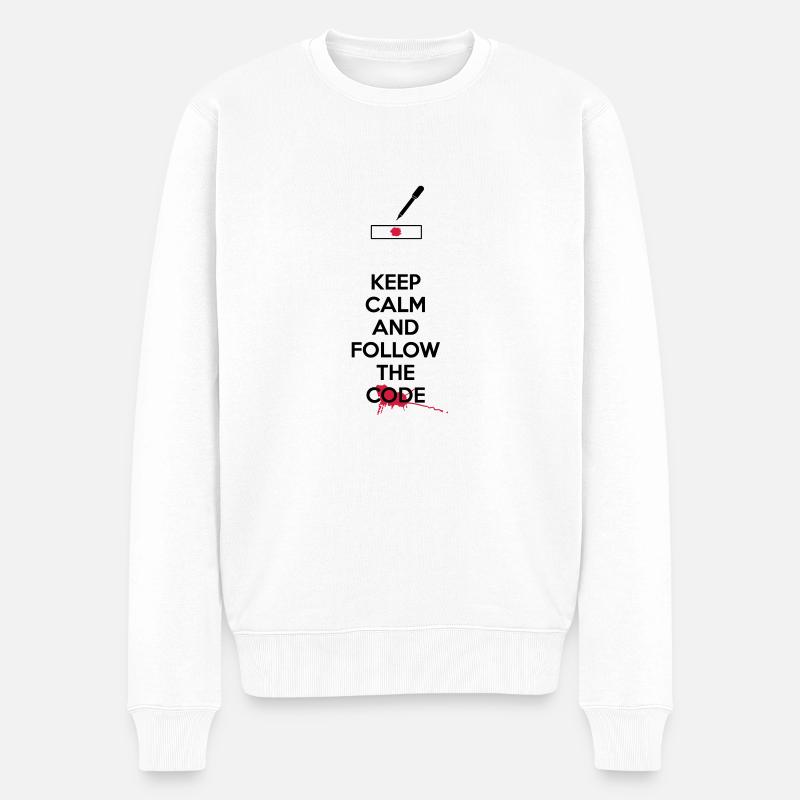 Dexter - Halten Sie Ruhe und folgen Sie den Black - Männer Premium Bio Pullover - Weiß