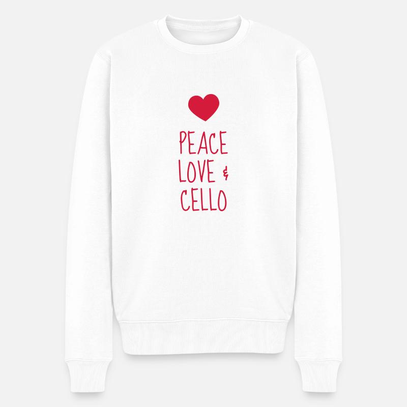 Cello Cellist Musik Musiker Musikerin - Männer Premium Bio Pullover - Weiß