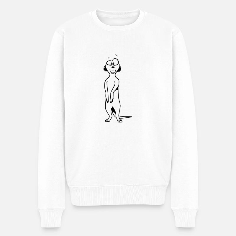 Suricates doux drôle - Pull Premium bio Homme - blanc