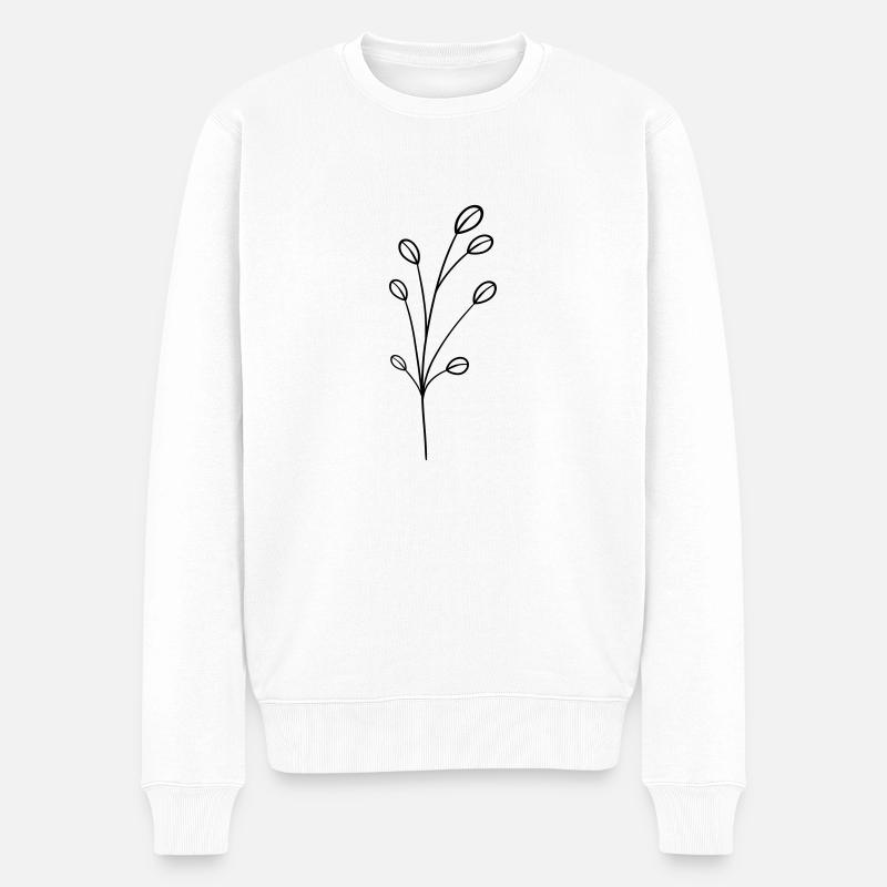simple Wildblume - Männer Premium Bio Pullover - Weiß