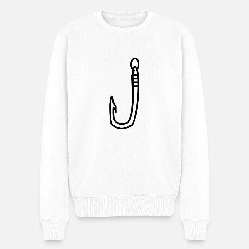 Angelhaken - Männer Premium Bio Pullover - Weiß