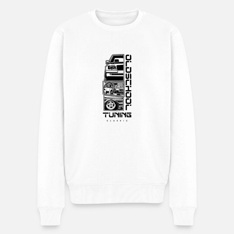 3 DESIGN - Männer Premium Bio Pullover - Weiß