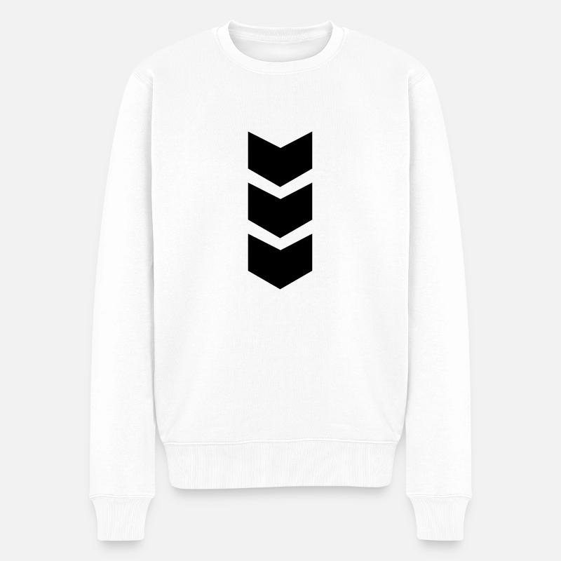 pfeil - Männer Premium Bio Pullover - Weiß