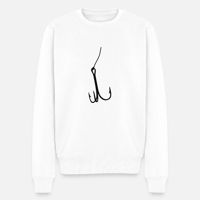 Angeln - Männer Premium Bio Pullover - Weiß