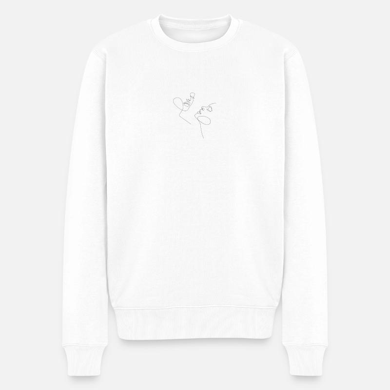 LINIENFLÄCHEN - Männer Premium Bio Pullover - Weiß