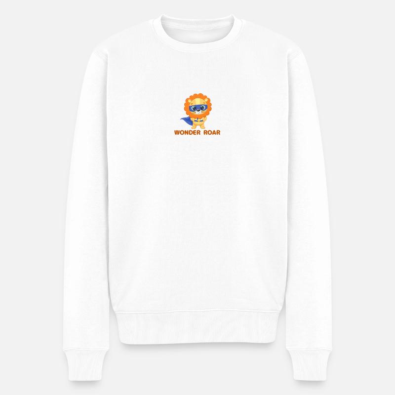 WUNDER-GEBRÜLL - Männer Premium Bio Pullover - Weiß
