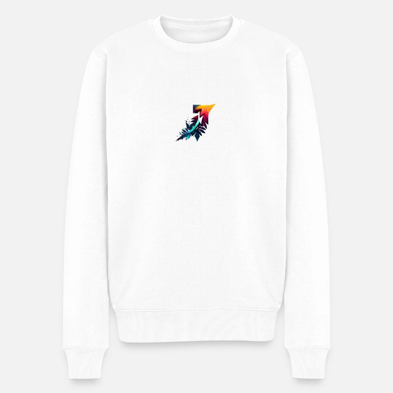 Feder 1 - Männer Premium Bio Pullover - Weiß