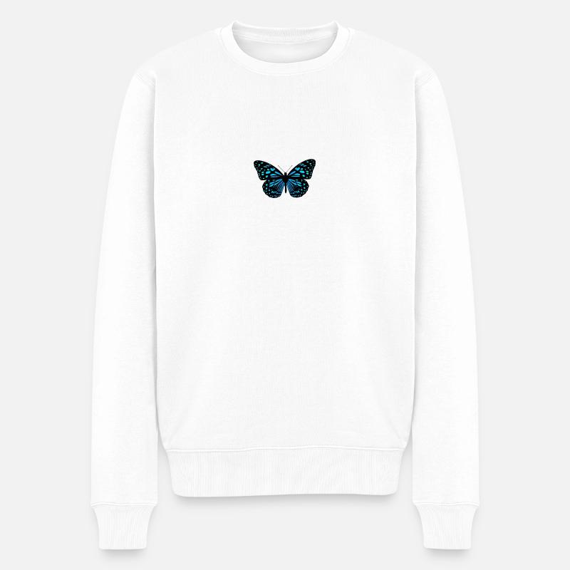 Papillon bleu - Pull Premium bio Homme - blanc
