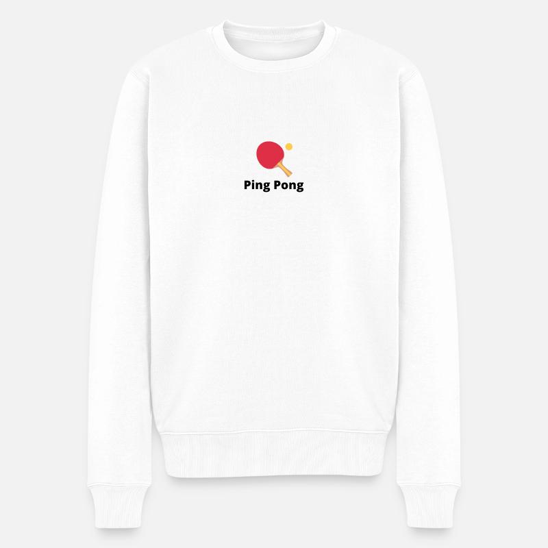 PING PONG - Männer Premium Bio Pullover - Weiß