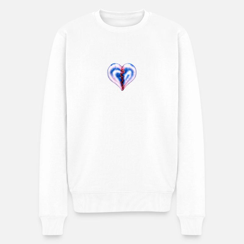 CIEL DE FLEUR DE CŒUR BRISÉ - Pull Premium bio Homme - blanc