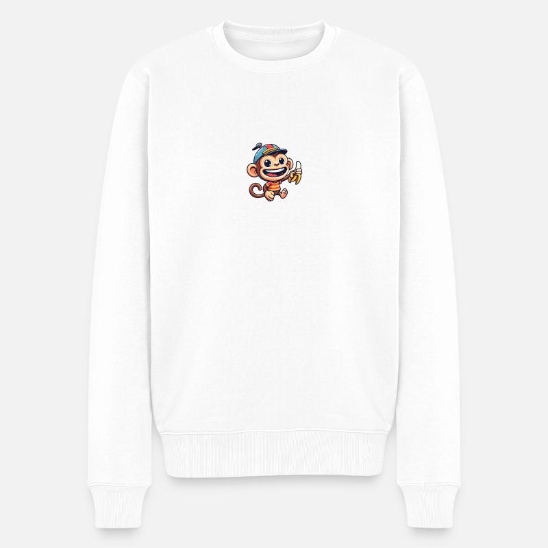 Singe Cartoon 2 - Pull Premium bio Homme - blanc