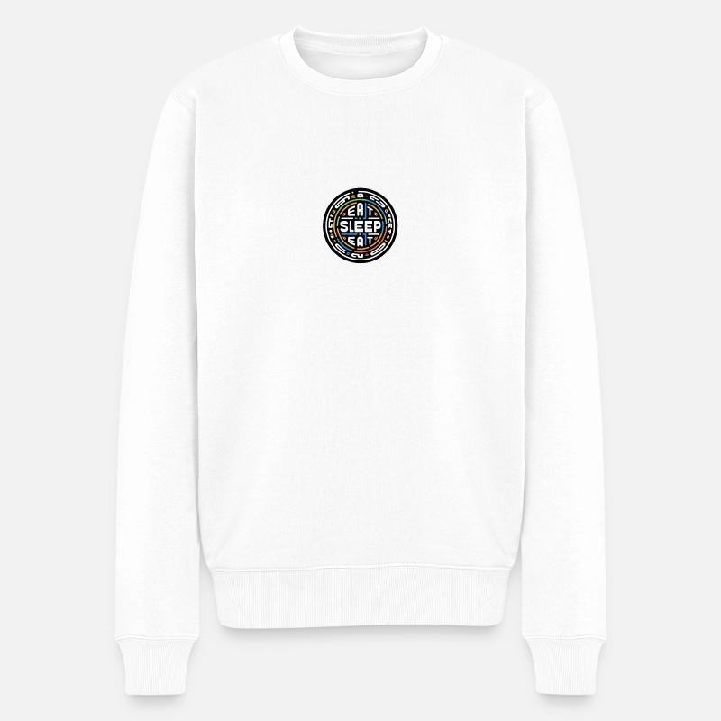 Eat Sleep Eat - Männer Premium Bio Pullover - Weiß