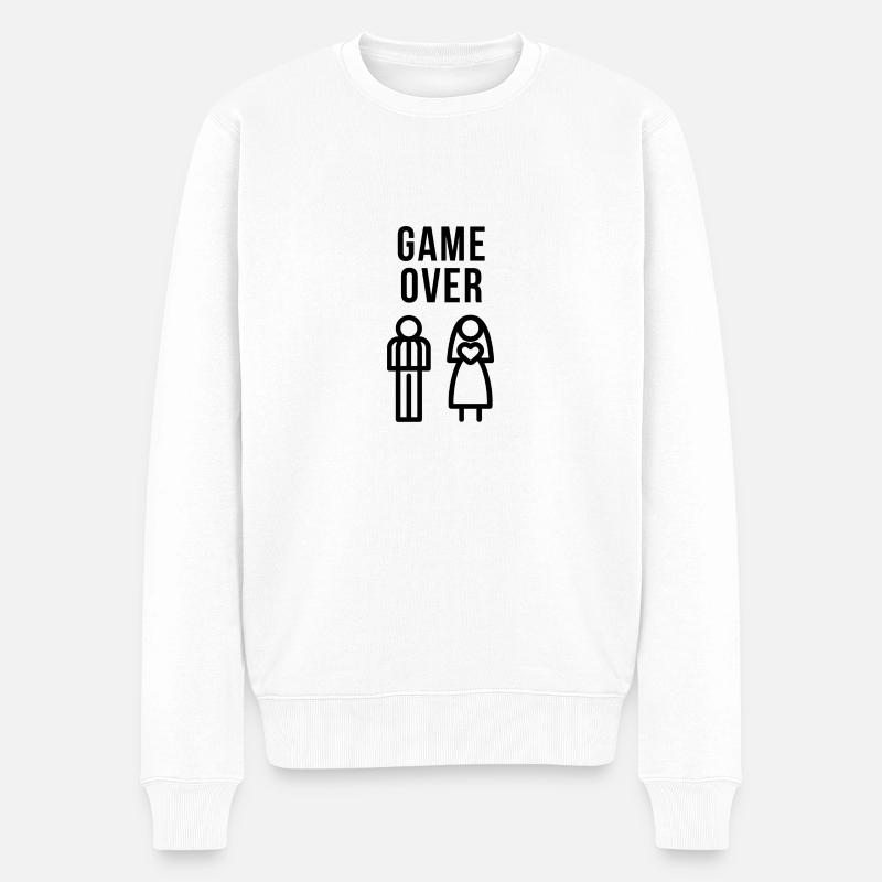 Junggesellenabschied - Game Over - Männer Premium Bio Pullover - Weiß