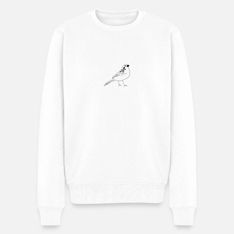 Vogel - Männer Premium Bio Pullover - Weiß