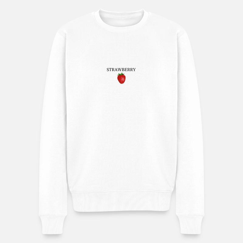 STRAWBERRY - Männer Premium Bio Pullover - Weiß