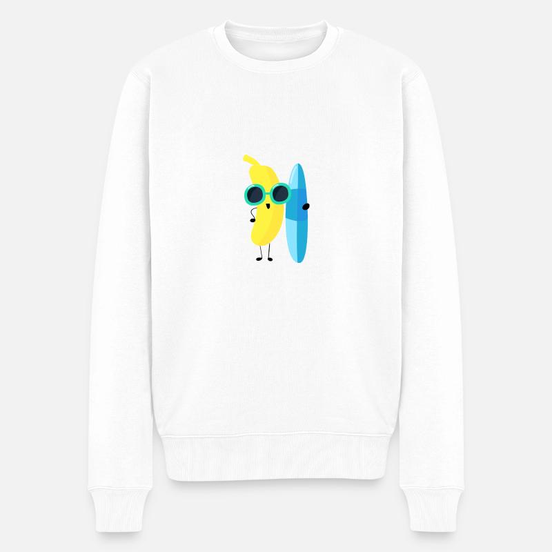 Banana - Männer Premium Bio Pullover - Weiß