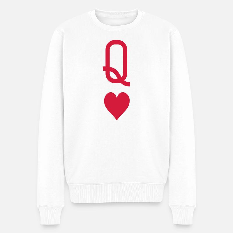 Queen_of_hearts - Männer Premium Bio Pullover - Weiß