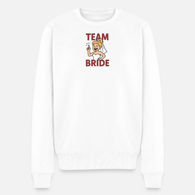 Team Braut - Männer Premium Bio Pullover - Weiß