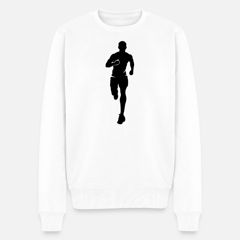 Marathon Runner Silhouette Marathon - Pull Premium bio Homme - blanc