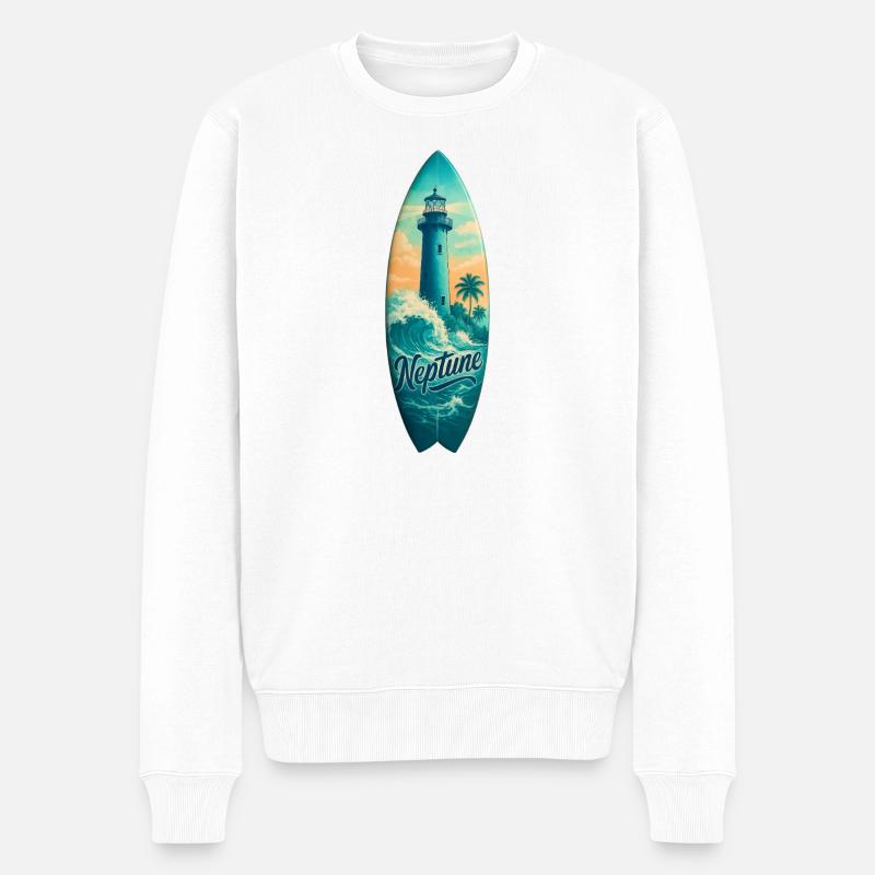 Planche de surf Neptune Lighthouse - Pull Premium bio Homme - blanc