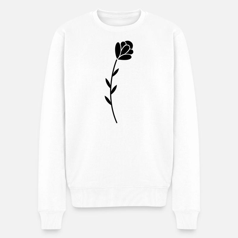 Blume - Männer Premium Bio Pullover - Weiß