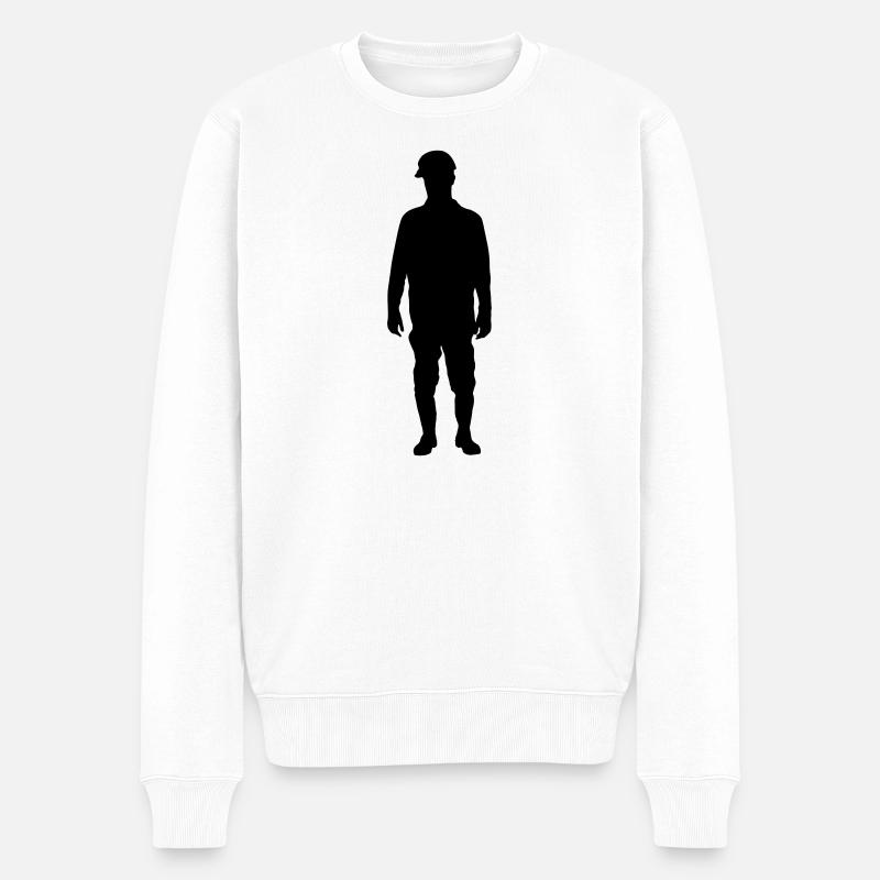 Baustellenleiter – Boden - Männer Premium Bio Pullover - Weiß