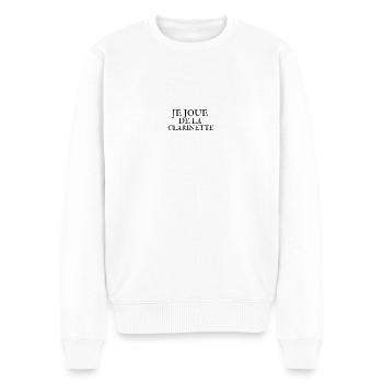 Je joue de la clarinette - Pull Premium bio Homme - blanc - Devant - Thijin (182cm)